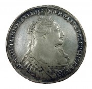 1 рубль 1734 г. , двойной удар